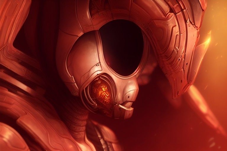 Hyperdetailed Bio-Mechanoid Armor in Soft Colors