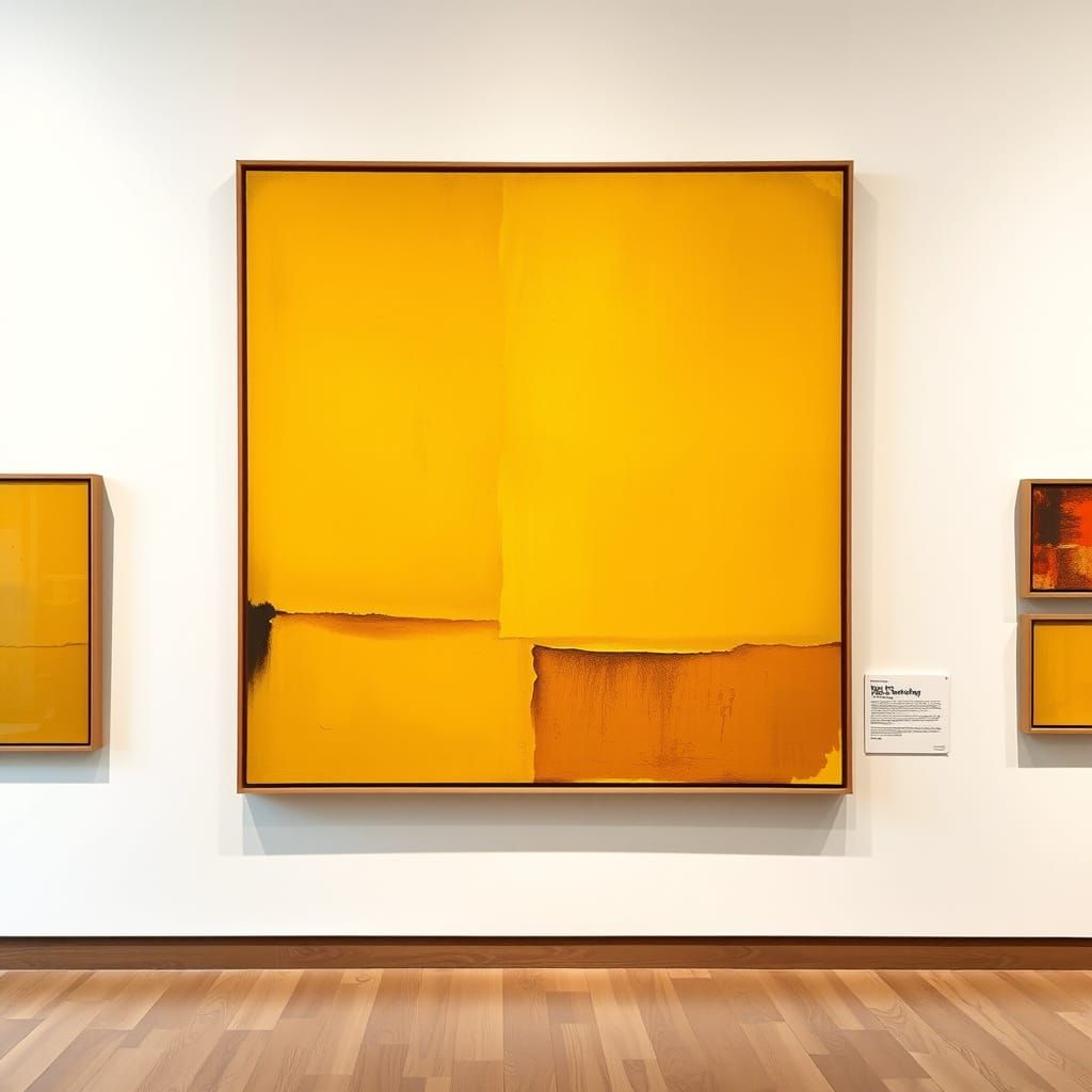 Abstract Yellows in Museum Setting