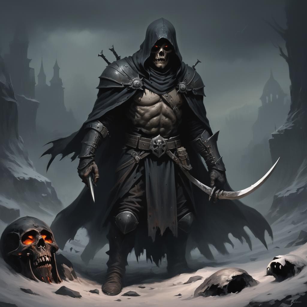 Grimdark Scene in Comic Book Style