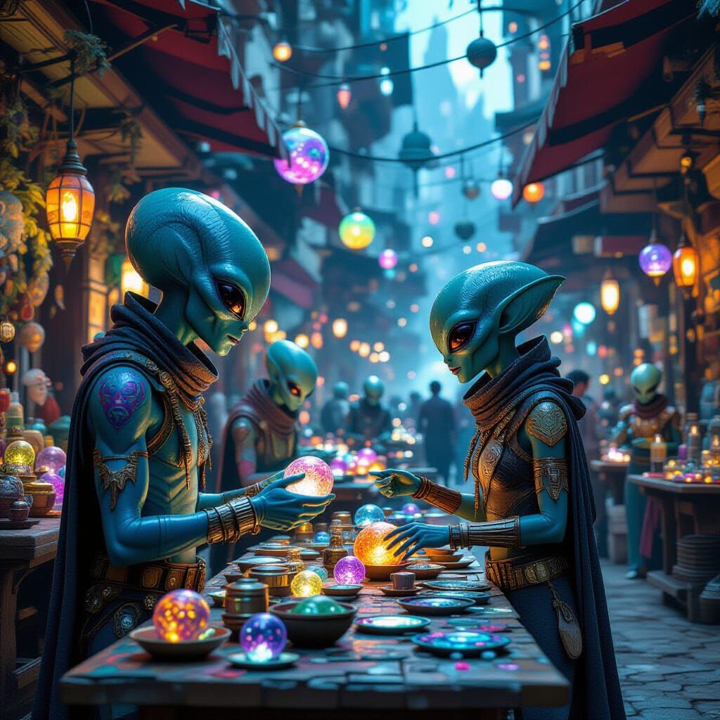 Alien Marketplace on an Alien World: Concept Art