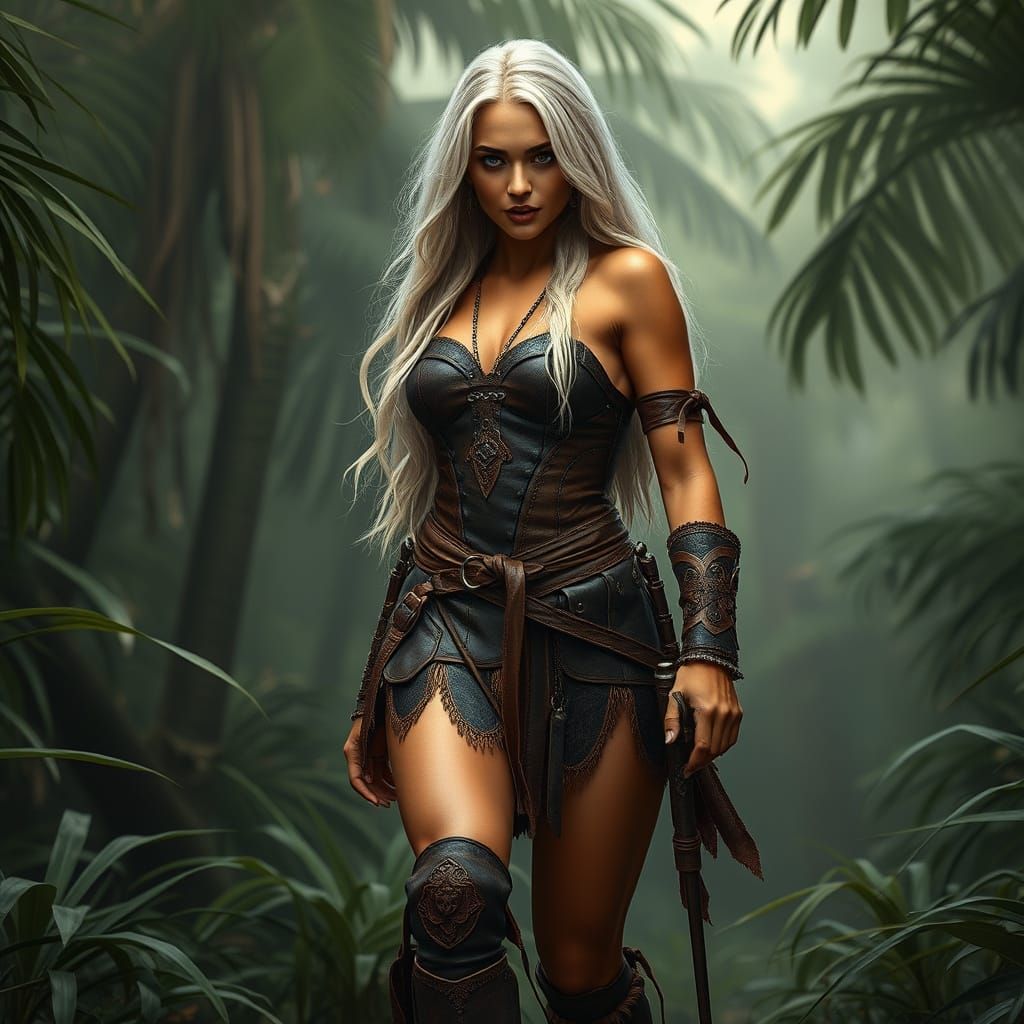 Ancient Jungle Warrior in Leather Armor
