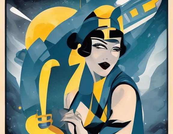 1920s Travel Poster of Atlantis in Art Deco Style