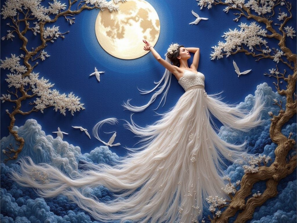 Luminous Embroidered Fantasy: Ethereal Dancers