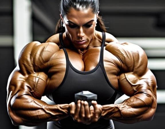 Mega Muscular Female Bodybuilder Mom