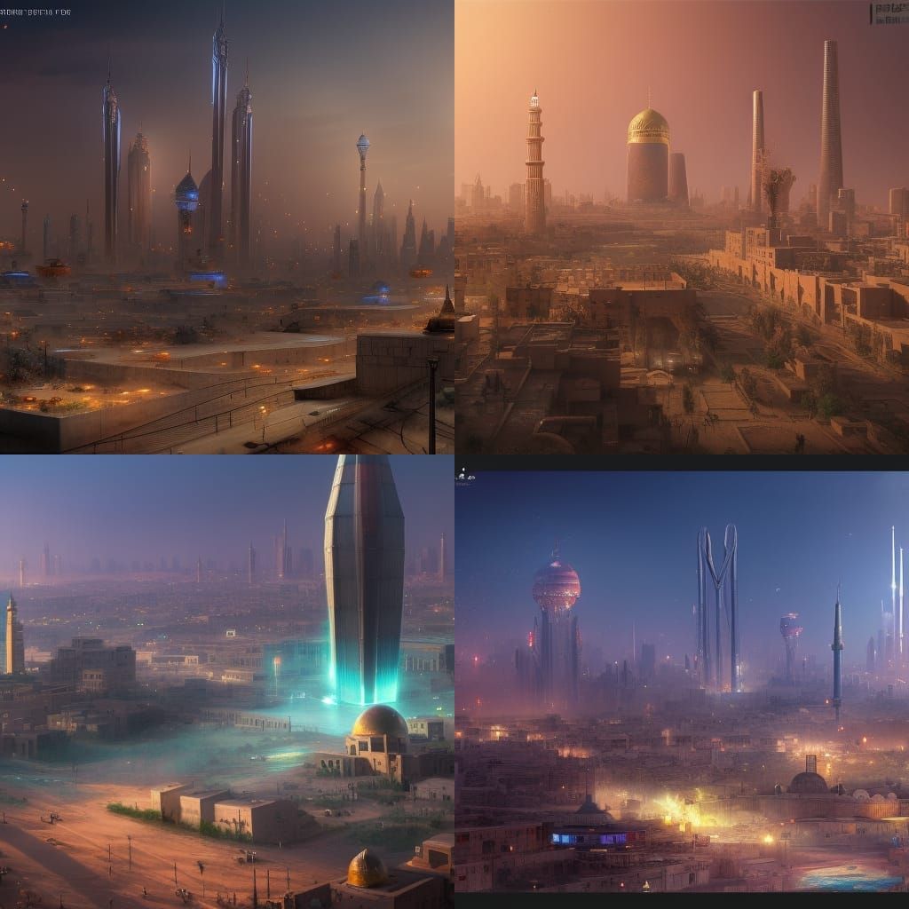 Futuristic Baghdad Concept Art in Unreal Engine 5