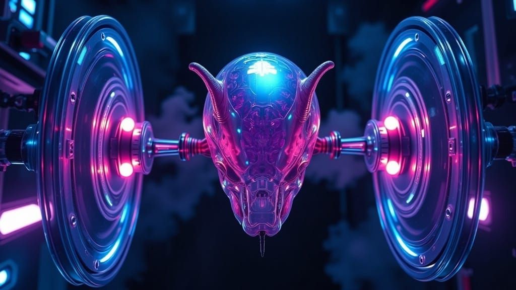 Cyberpunk Goddess of the Neon Atom