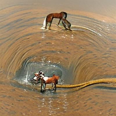 Leading a Horse to Water: An AI Generated Image