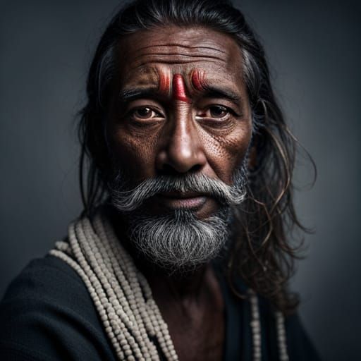 Aghori Sadhu Portrait in the Style of Fine Art Photography