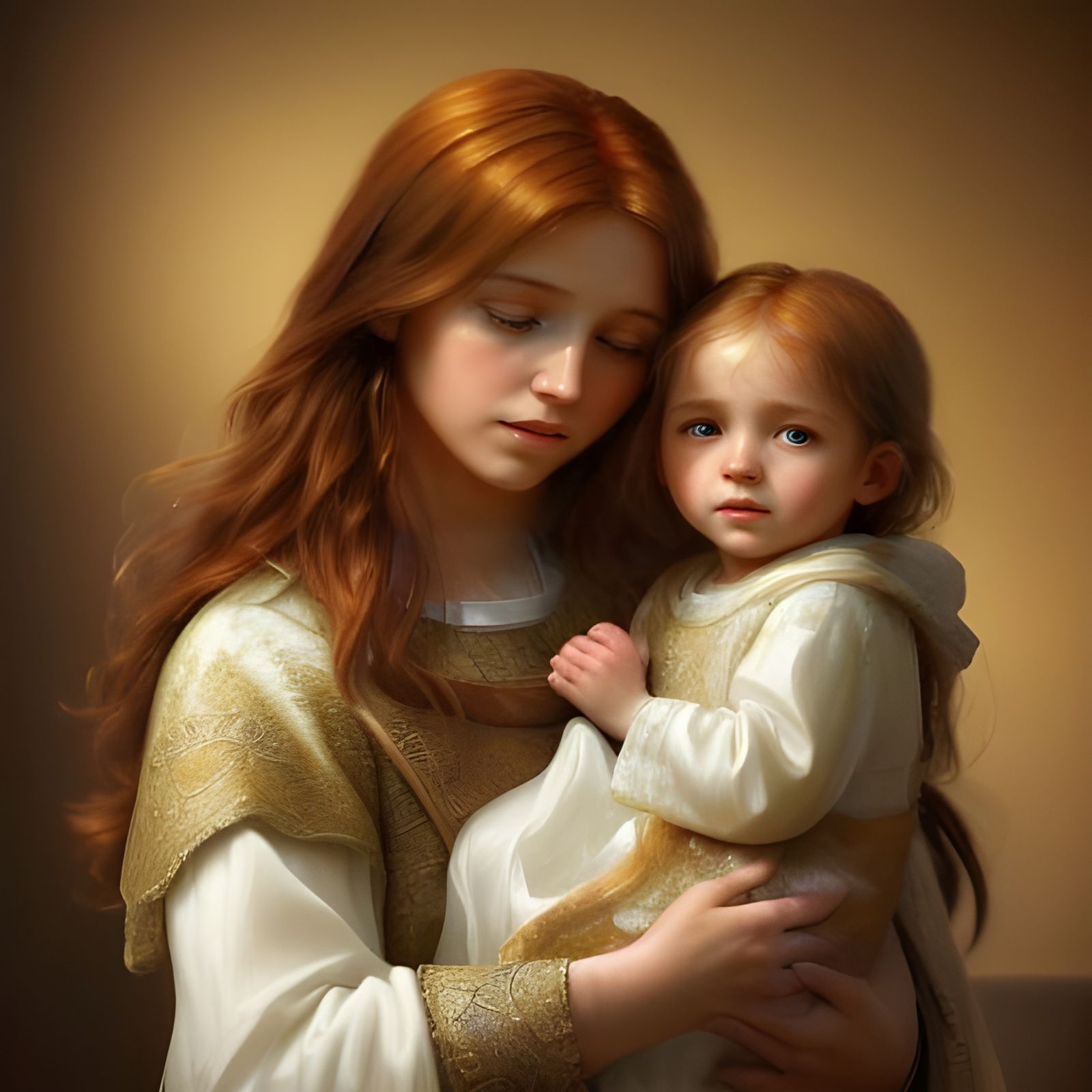 Realistic Painting: Jesus Caring for an Orphaned Child