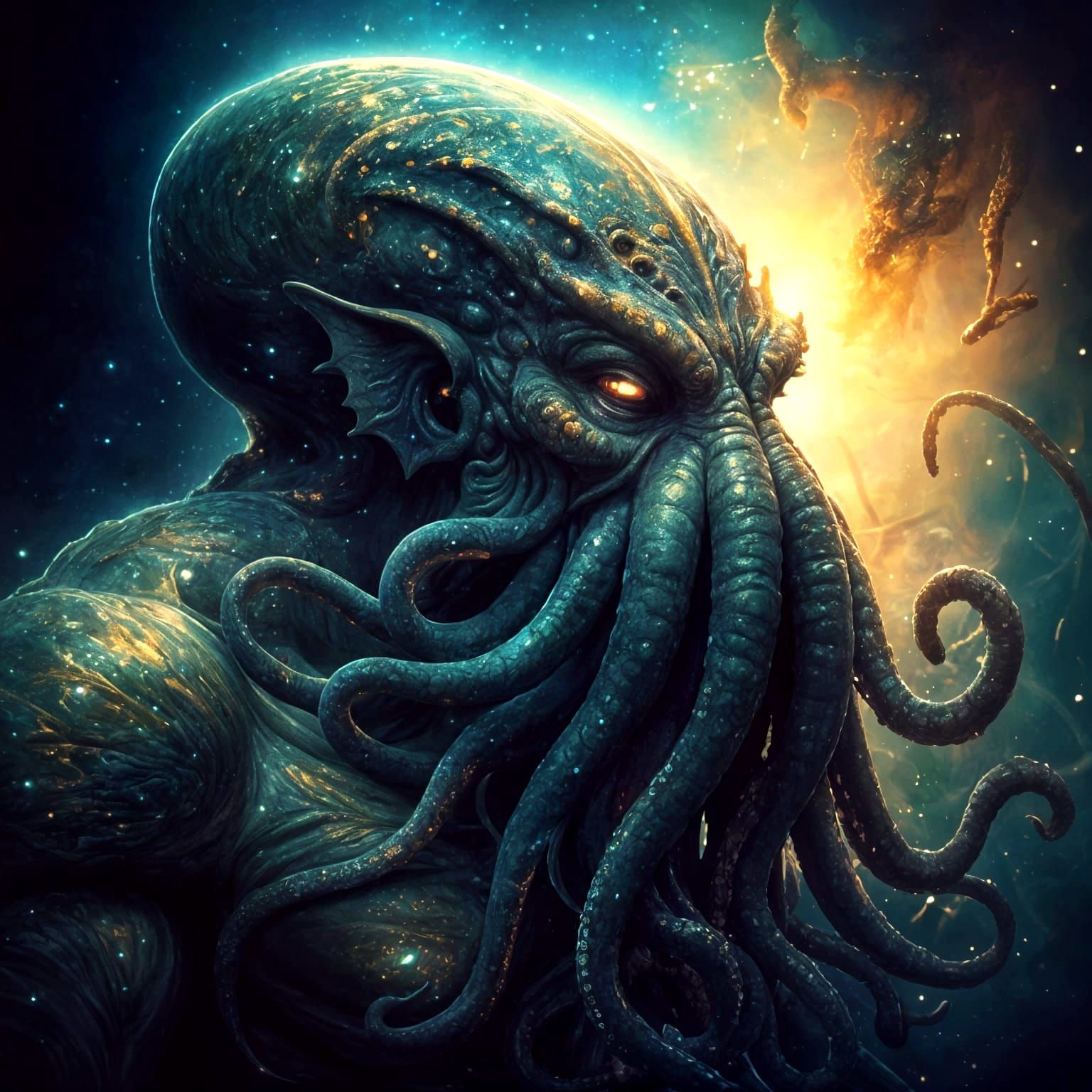 Celestial Cthulu Hyperrealistic Art