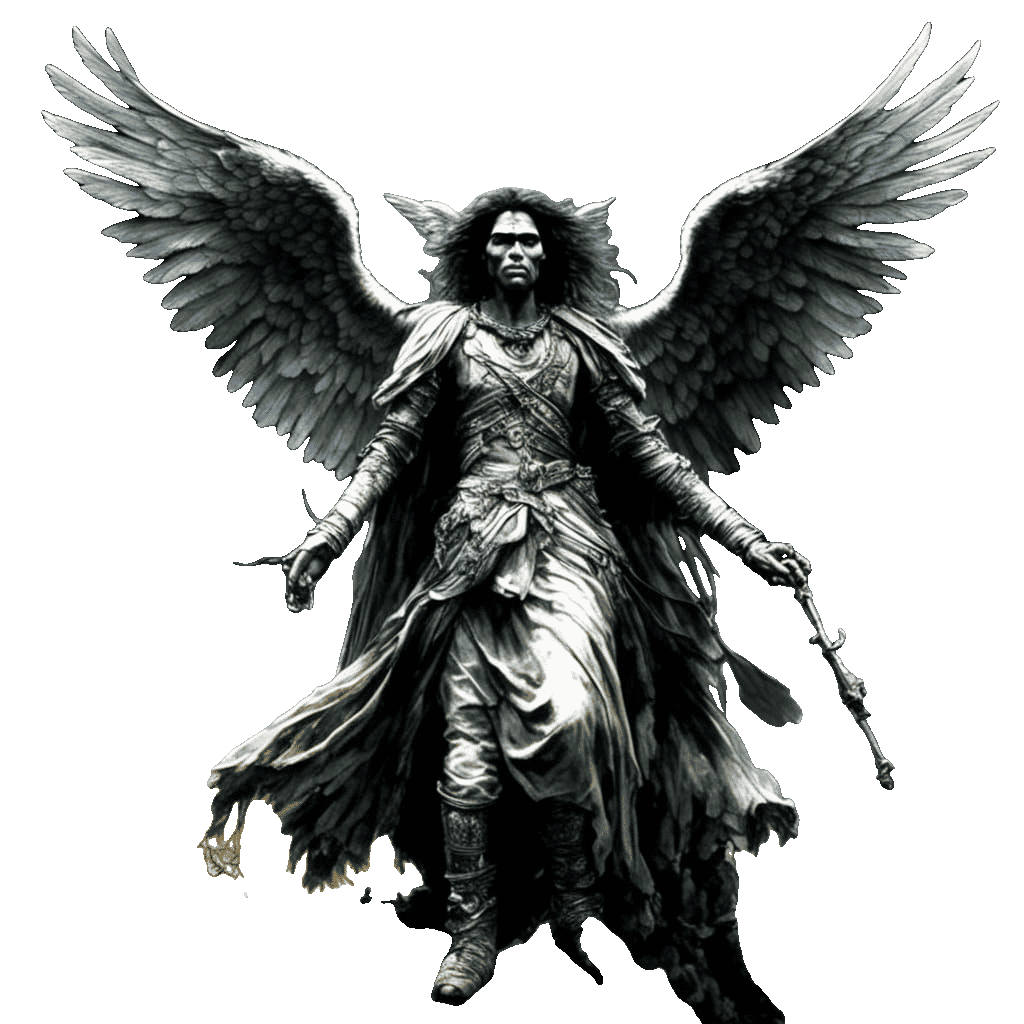 Realistic Angel in Horror Art Style