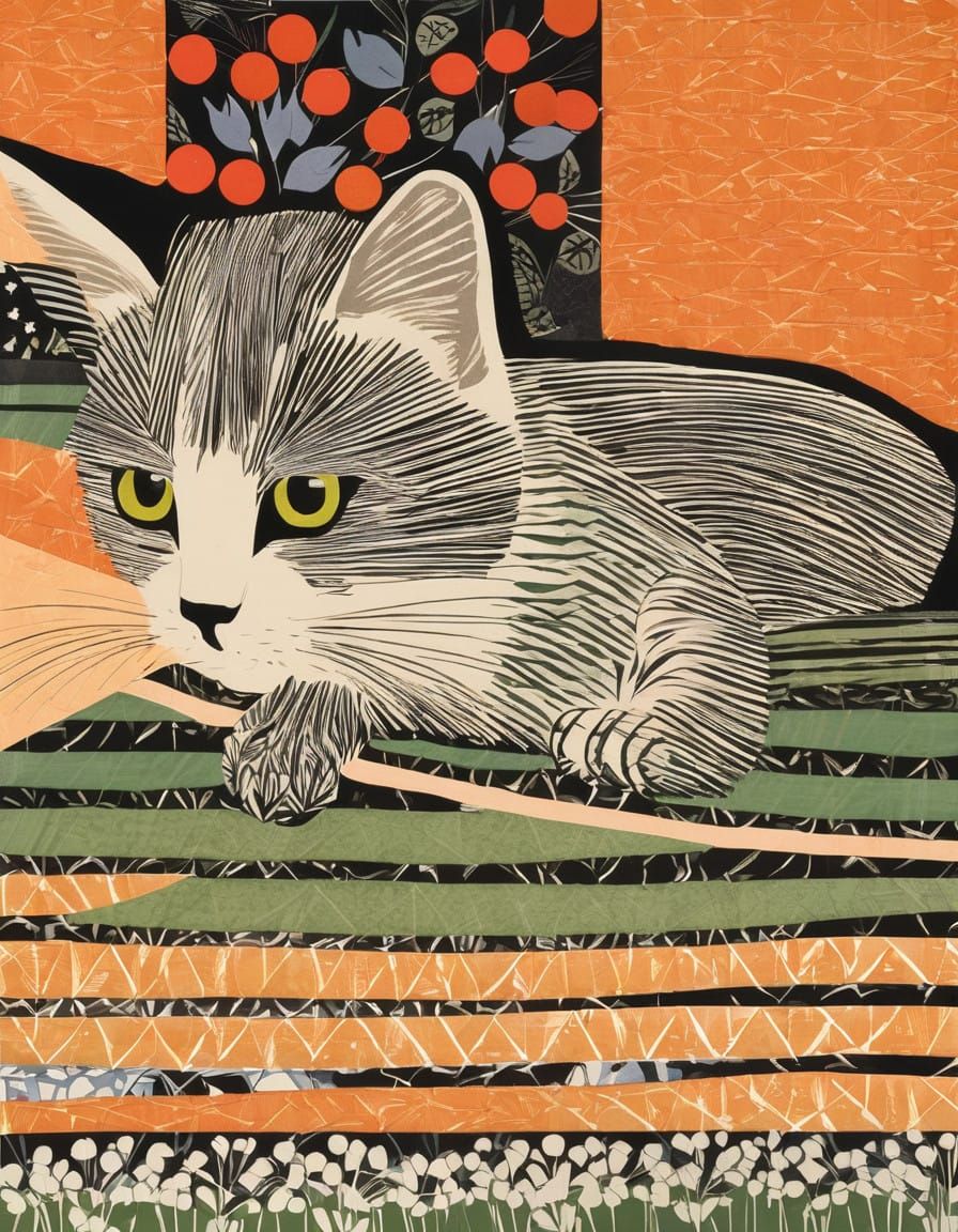 Norse God Odin as Whimsical Origami Feline Masterpiece