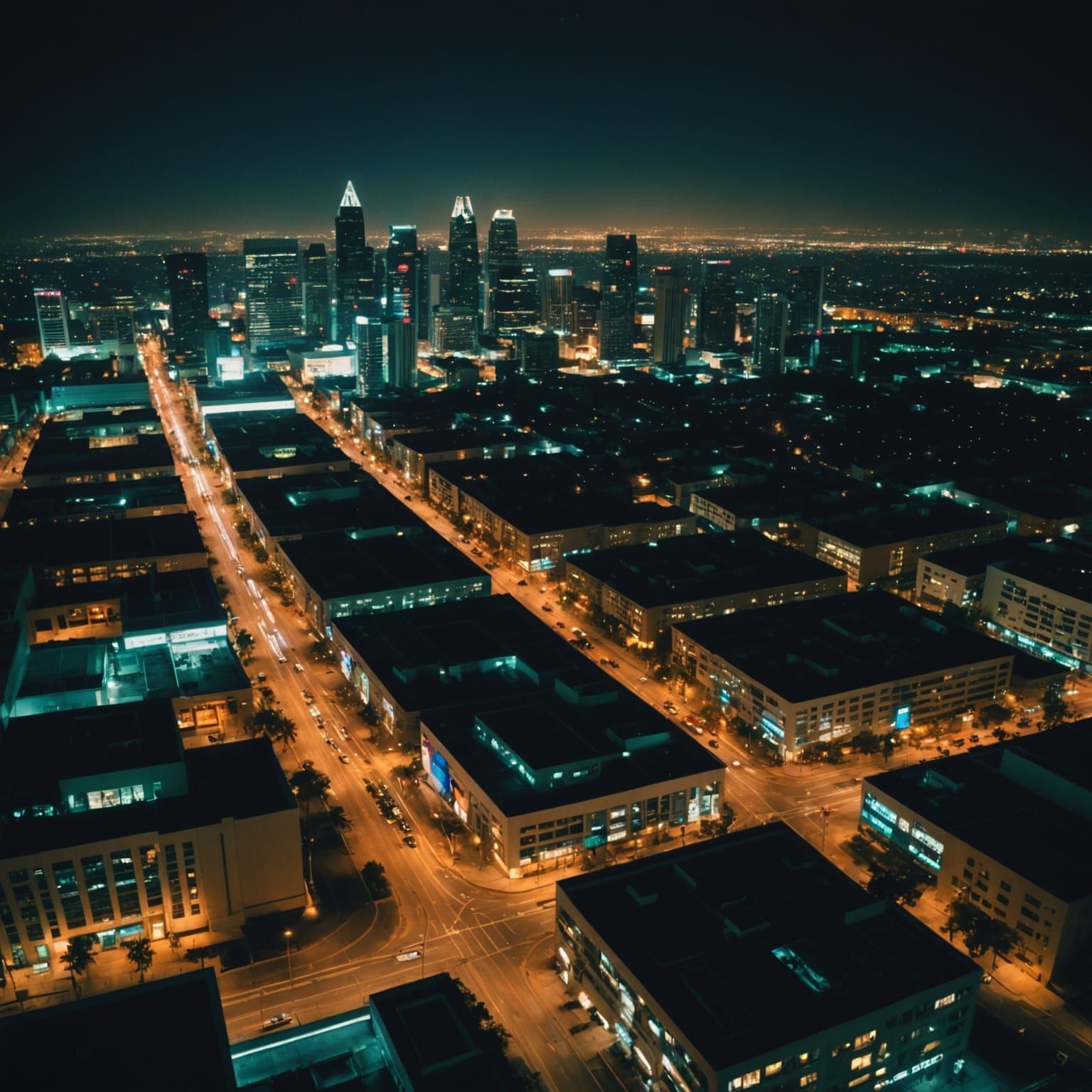 Aztec World Conquest: A Modern City at Night