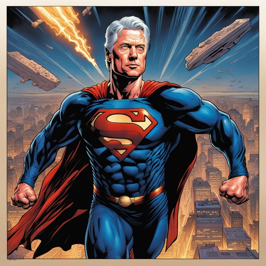 Bill Clinton as Superman, Comic Book Art