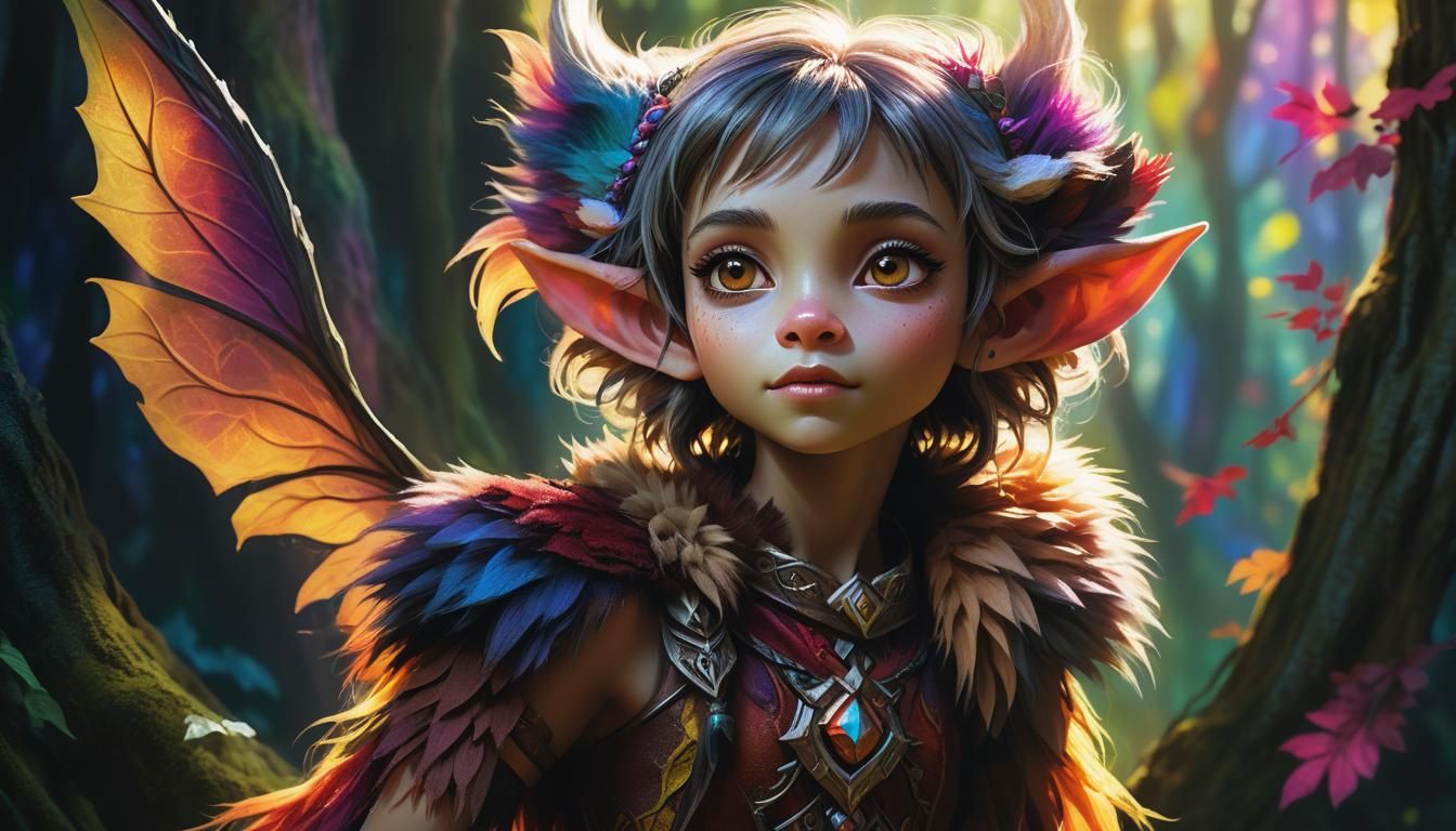 Gelfling Princess in Mystical Forest Illustration