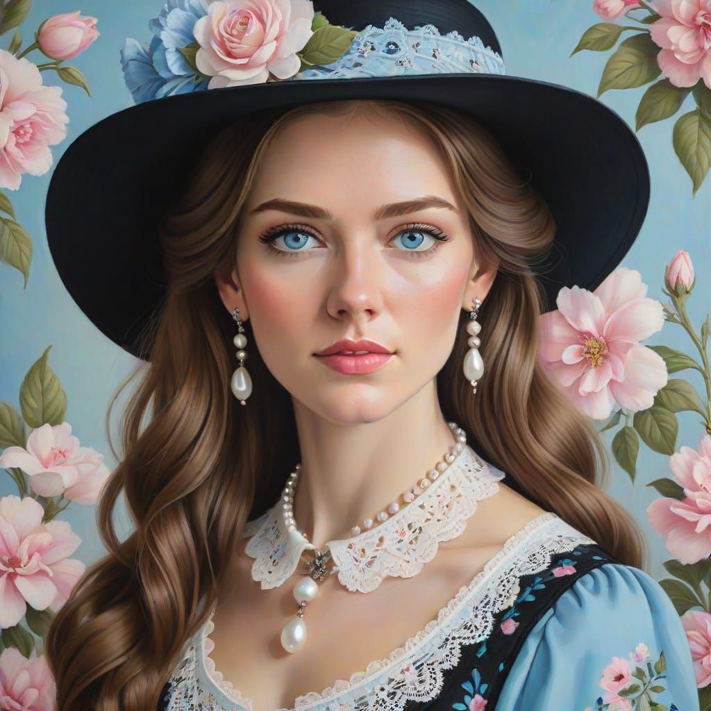 Serene Young Woman in Realistic Portrait