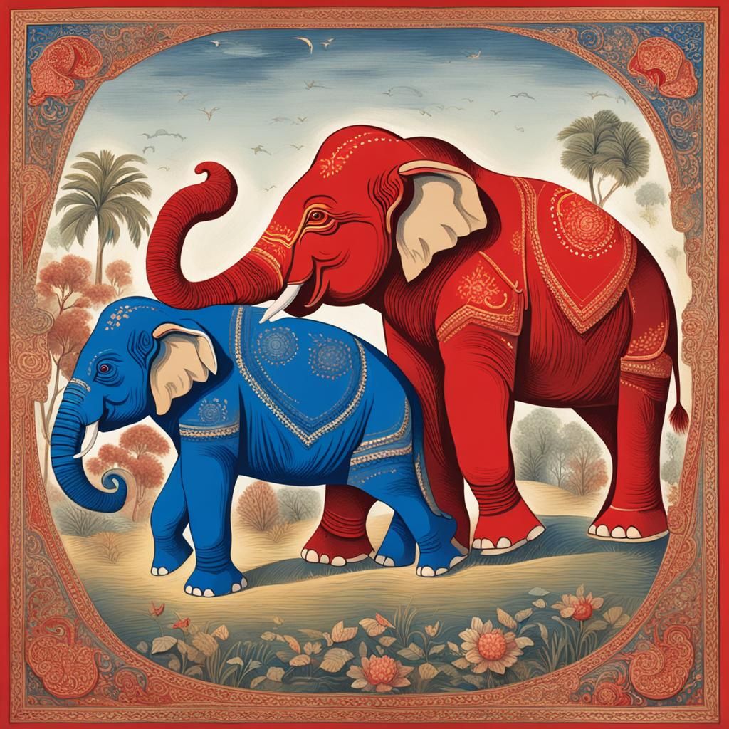 Red Elephant Versus Blue Donkey Showdown