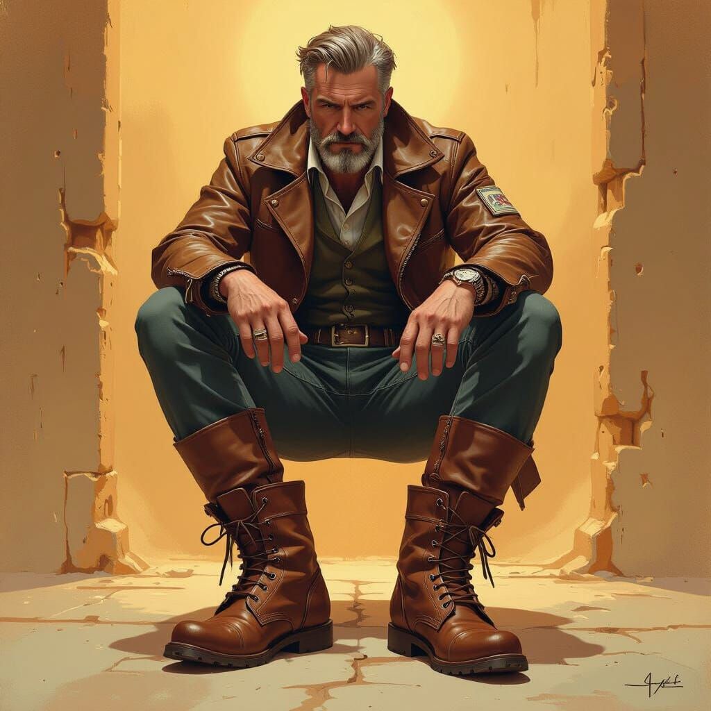 Gentleman Aviator in Retro-Futuristic Style