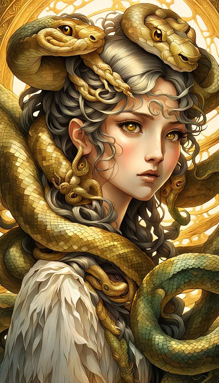 Medusa in Rococo Anime Style