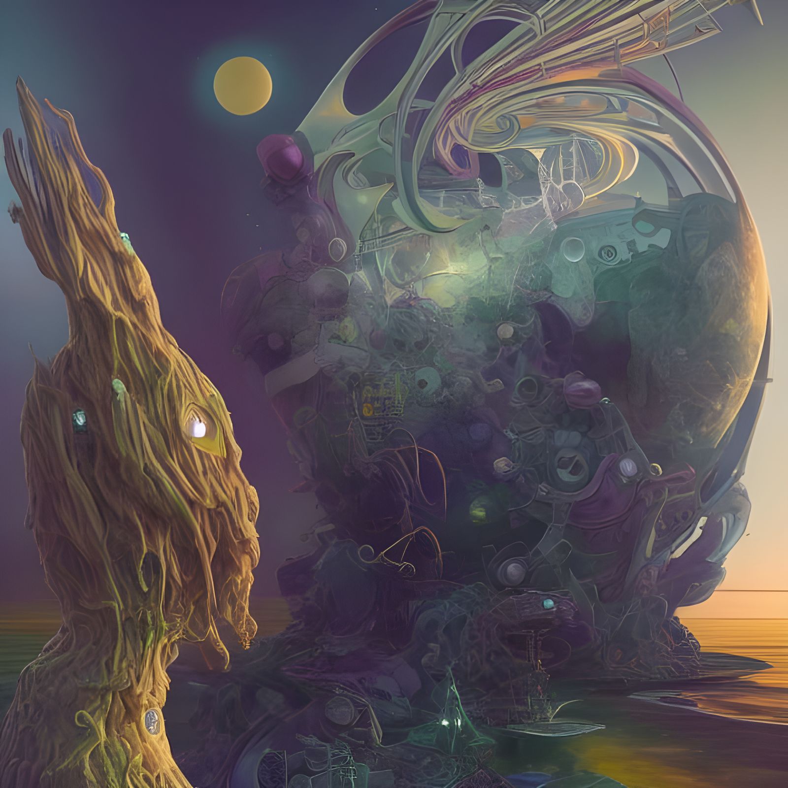 Futuristic Fusion Reactor: Elegant Digital Art