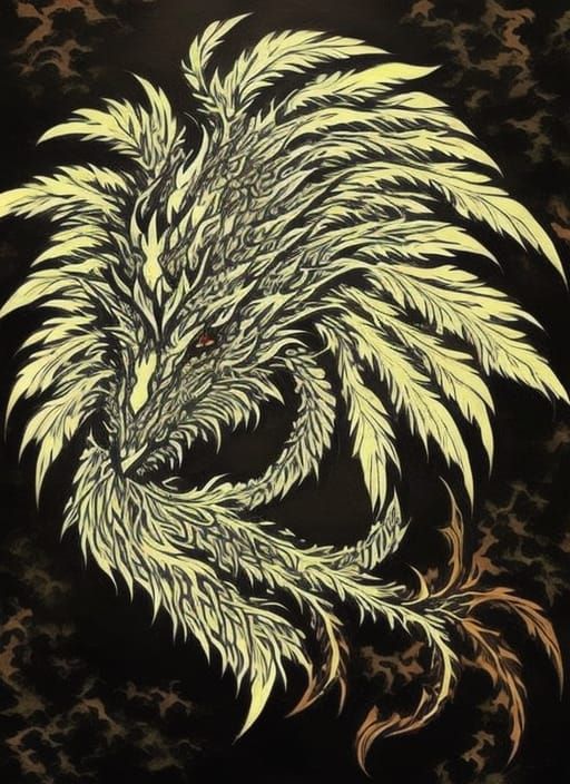 Tribal Dragon Warrior in Dark Fantasy Style