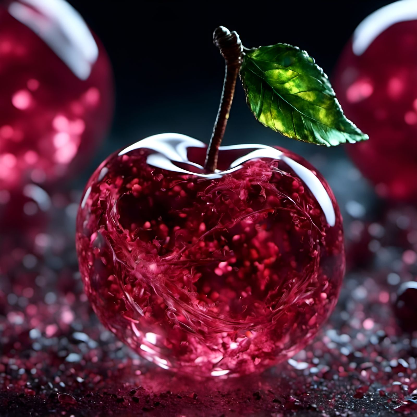 Glowing Glass Cherry Art