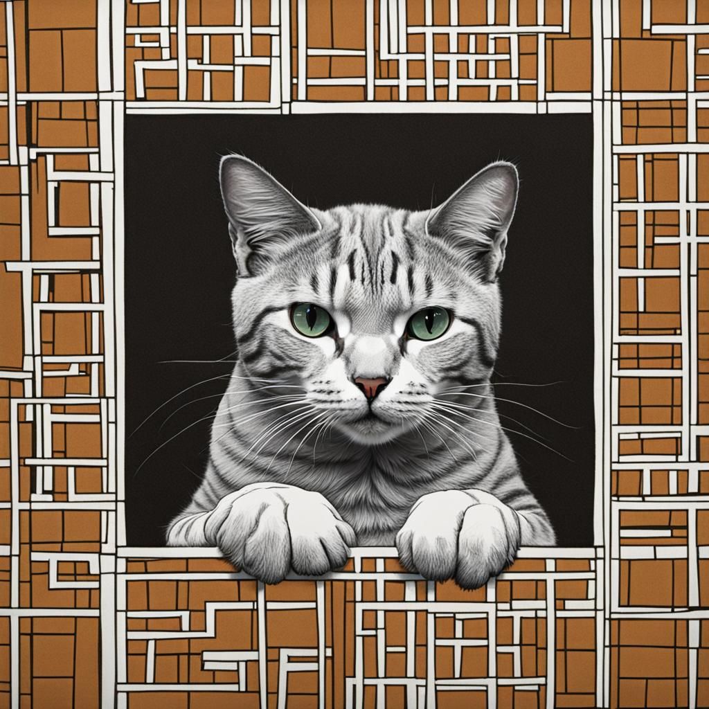 Cat Comfortably Contained Within a Square