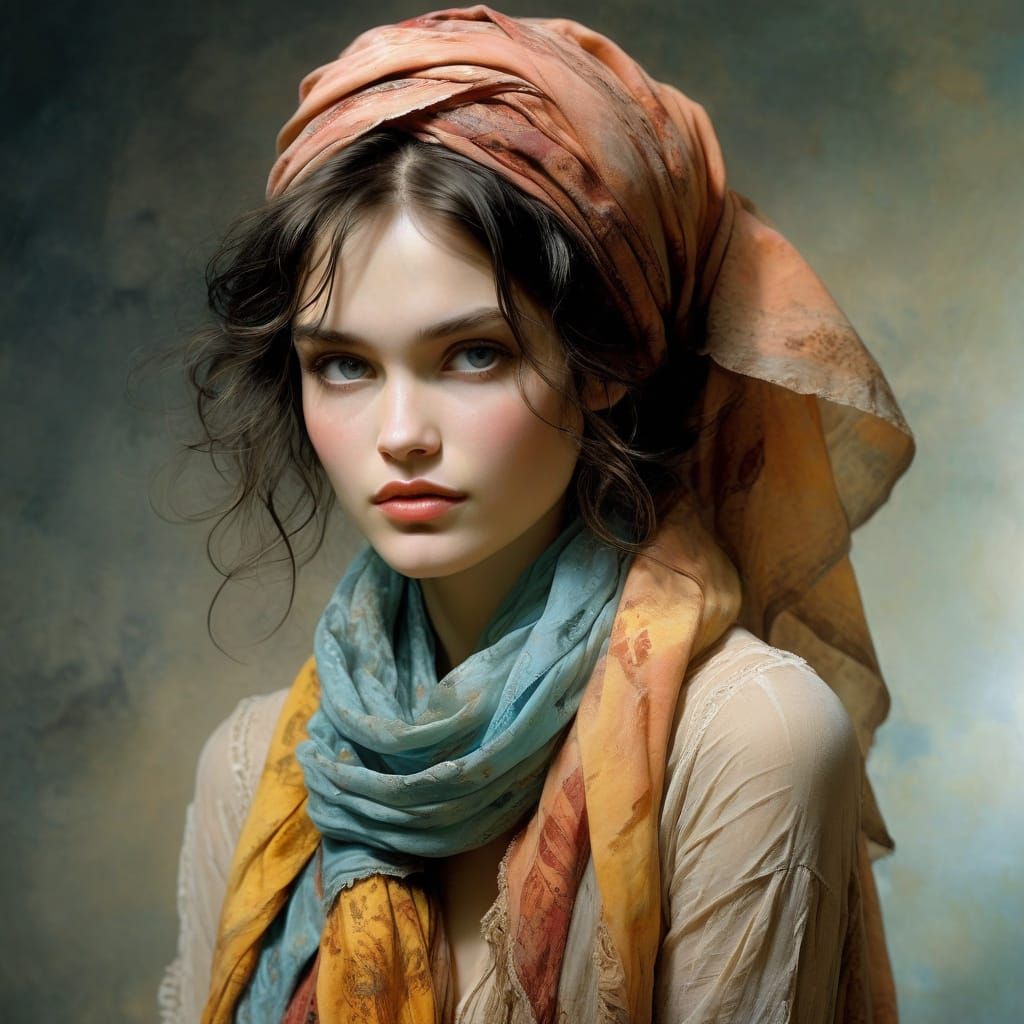 Gorgeous Post-Apocalyptic Lady in Chiaroscuro