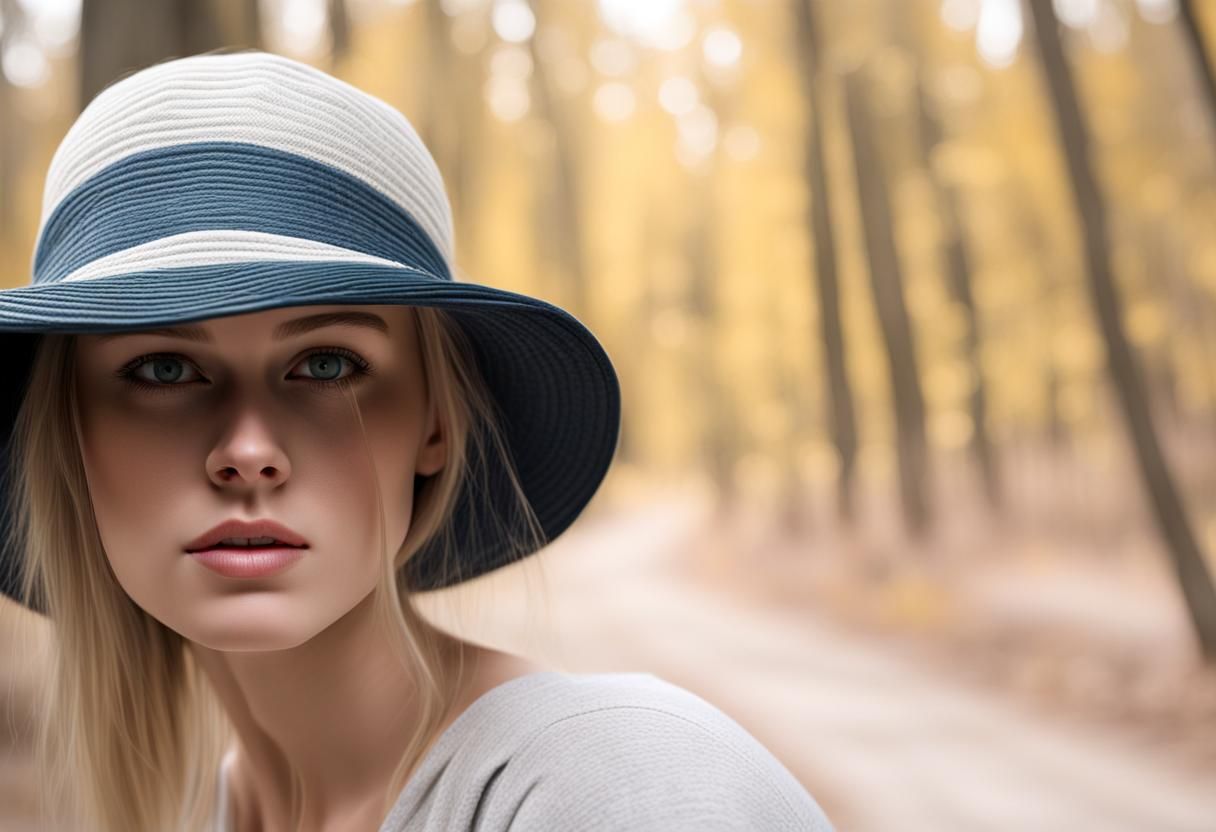 Hyperrealistic Young Woman in Desert