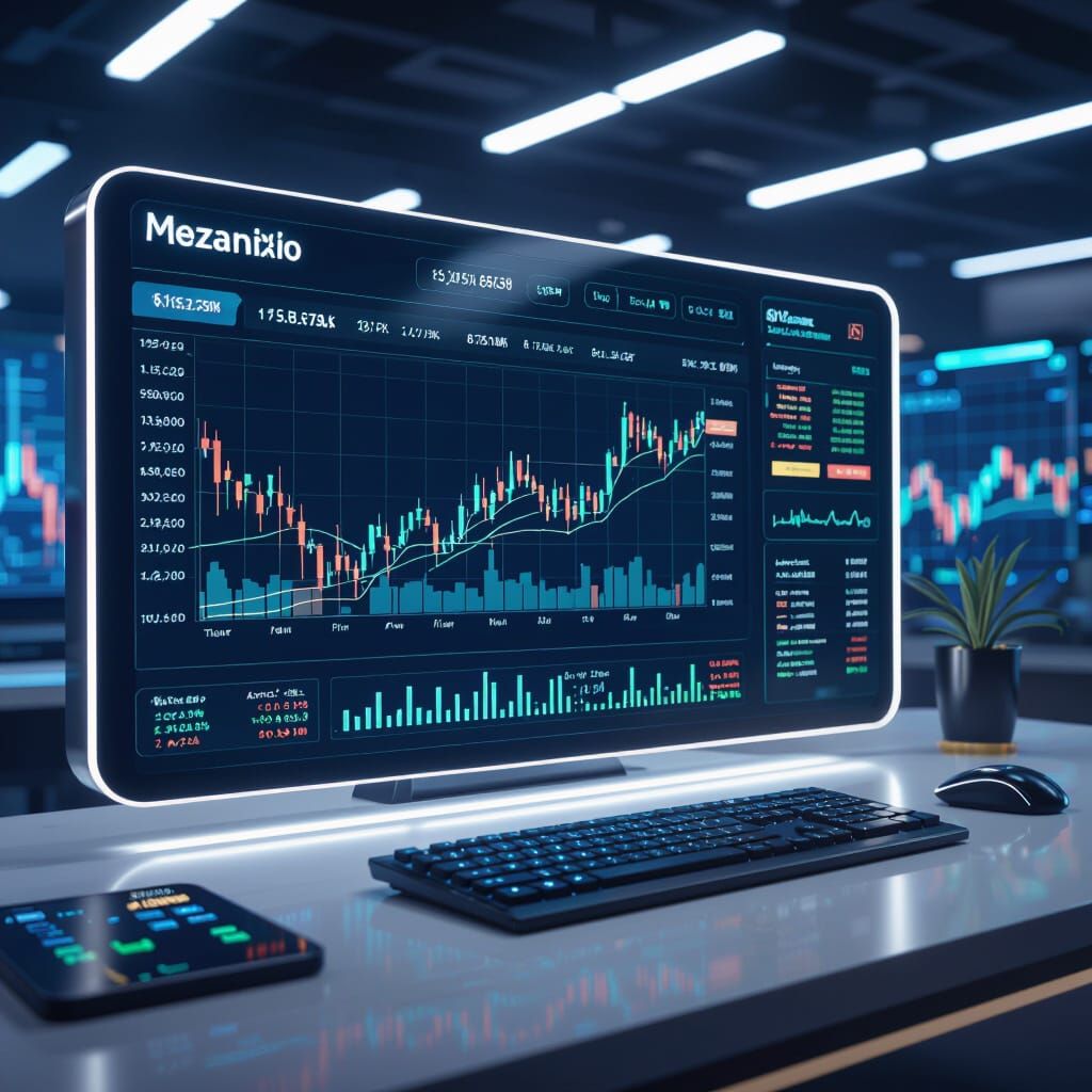 Mezanixio Trading Platform UI - 3D Render