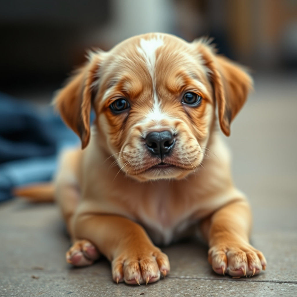 Lonely Puppy Looking into Camera