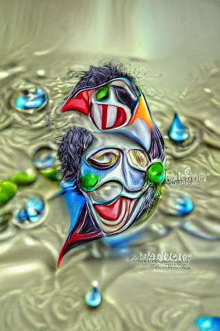 Sad Operatic Joker Mask in High Resolution
