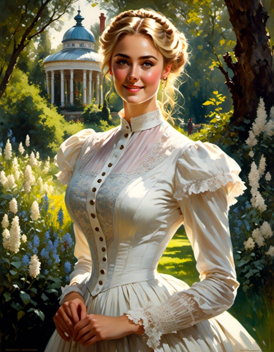 Victorian Woman in Mystic Garden Portrait