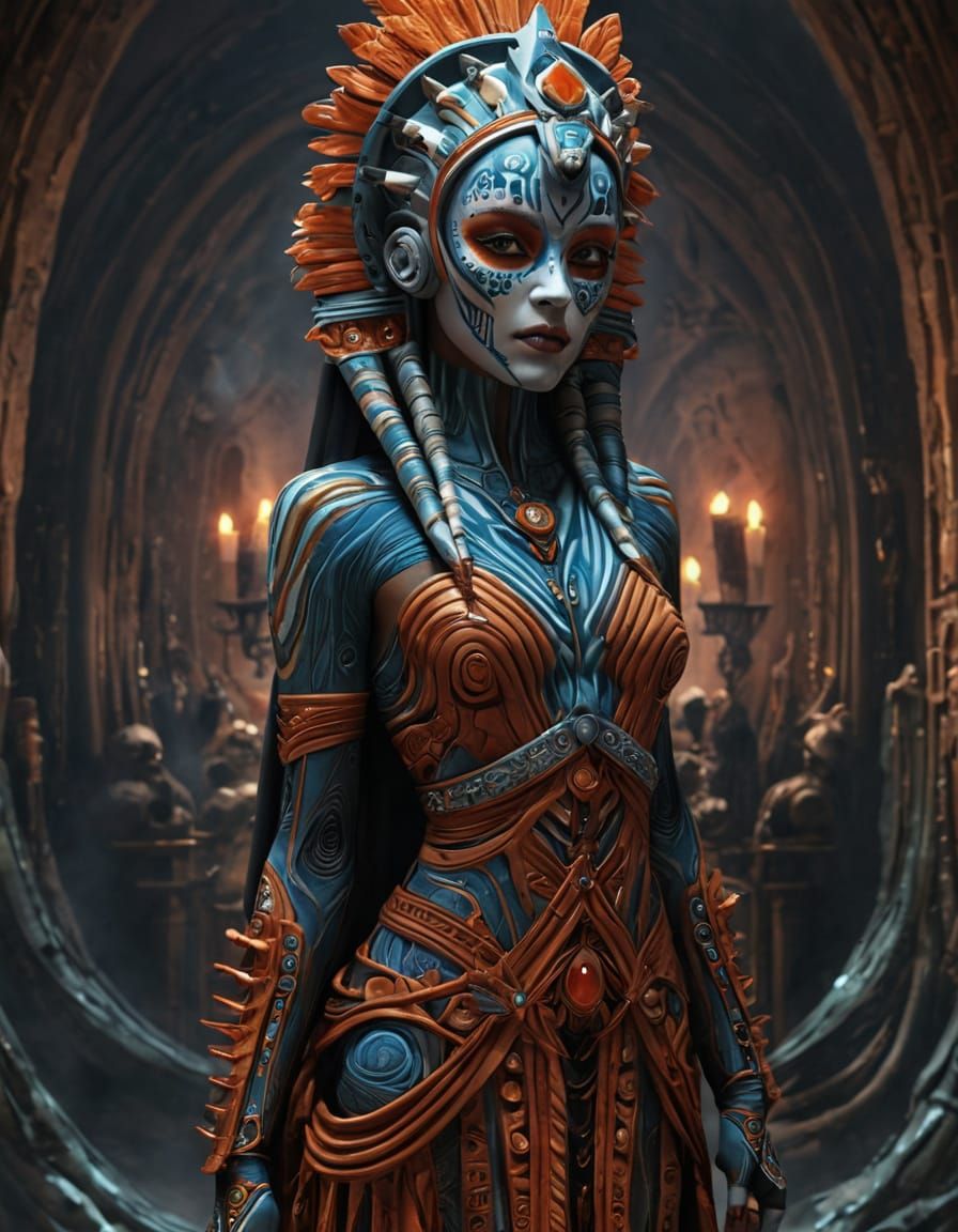 Ahsoka as Goddess of the Underworld in Vibrant, Cosmic Realm