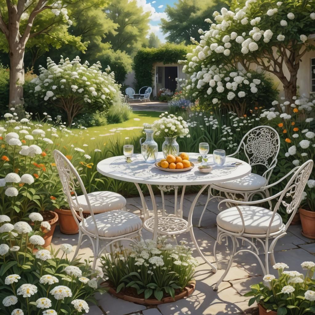 Hyperrealistic Spring Garden in Berger Style Watercolor