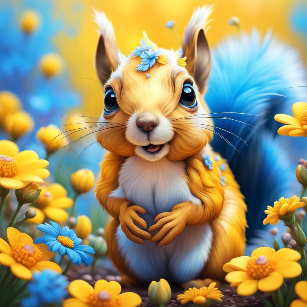 cartoon style ..cute little squirrel