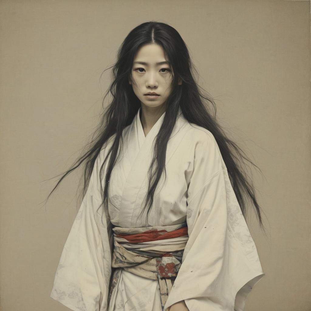Vengeful Ghost: Disfigured Woman in Kimono