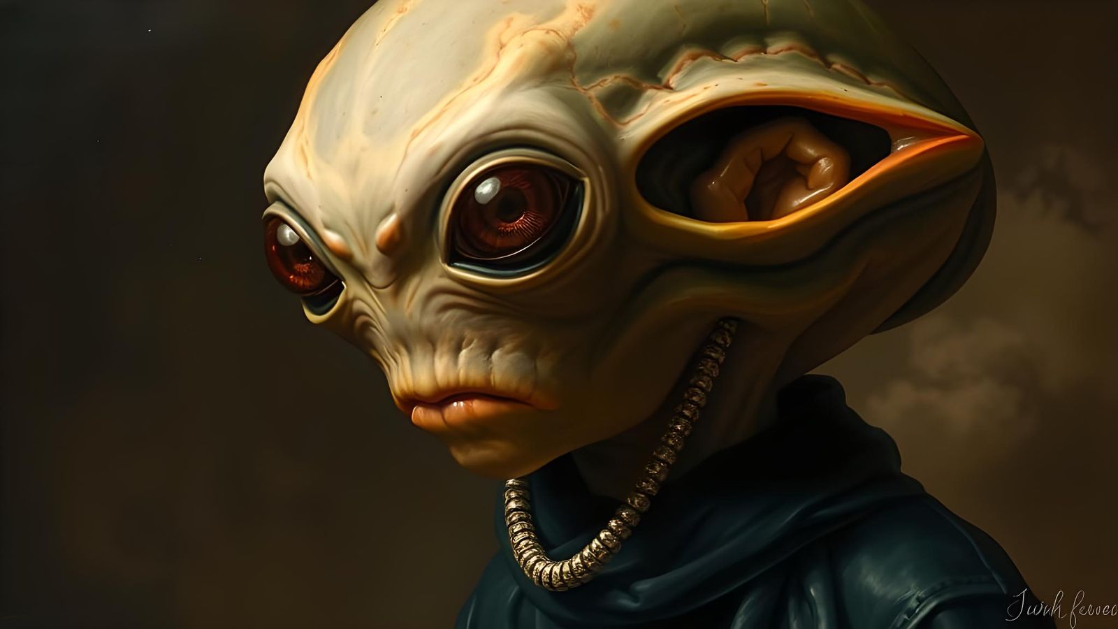Alien Visitor in Style of Classical Masters
