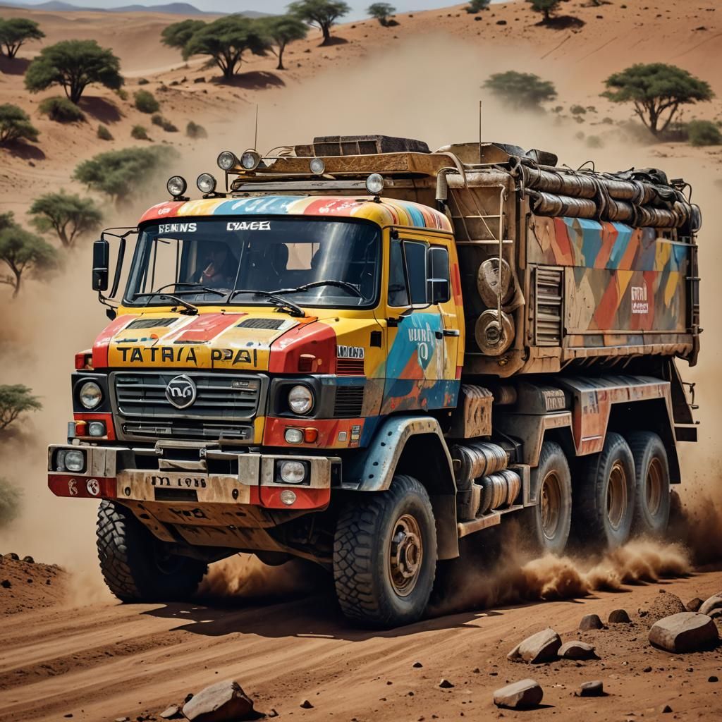 Tatra 815 Dakar Rally Truck, Hyperrealistic Concept Art
