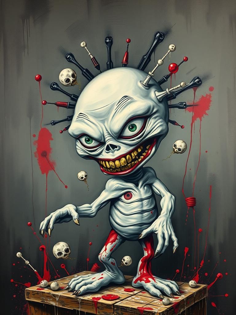 Surreal Dystopian Stewie Griffin in Abstract Expressionism