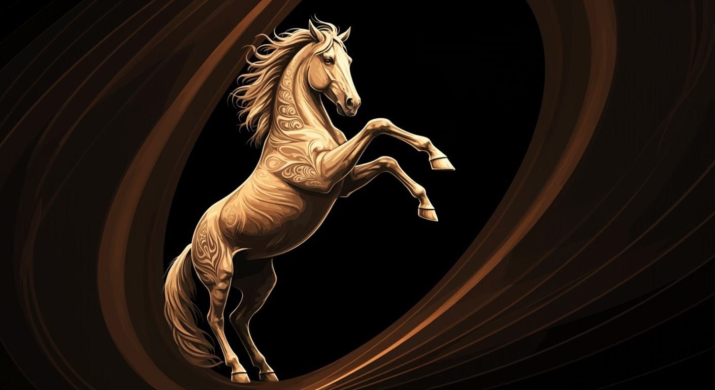 Elegant Fractal Horse in 3D Shading