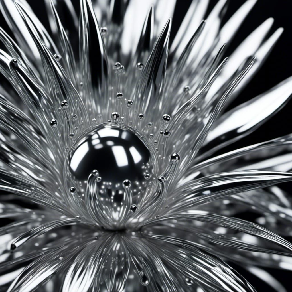 Chrome Plant Sculpture: High-Fashion Macro Photography