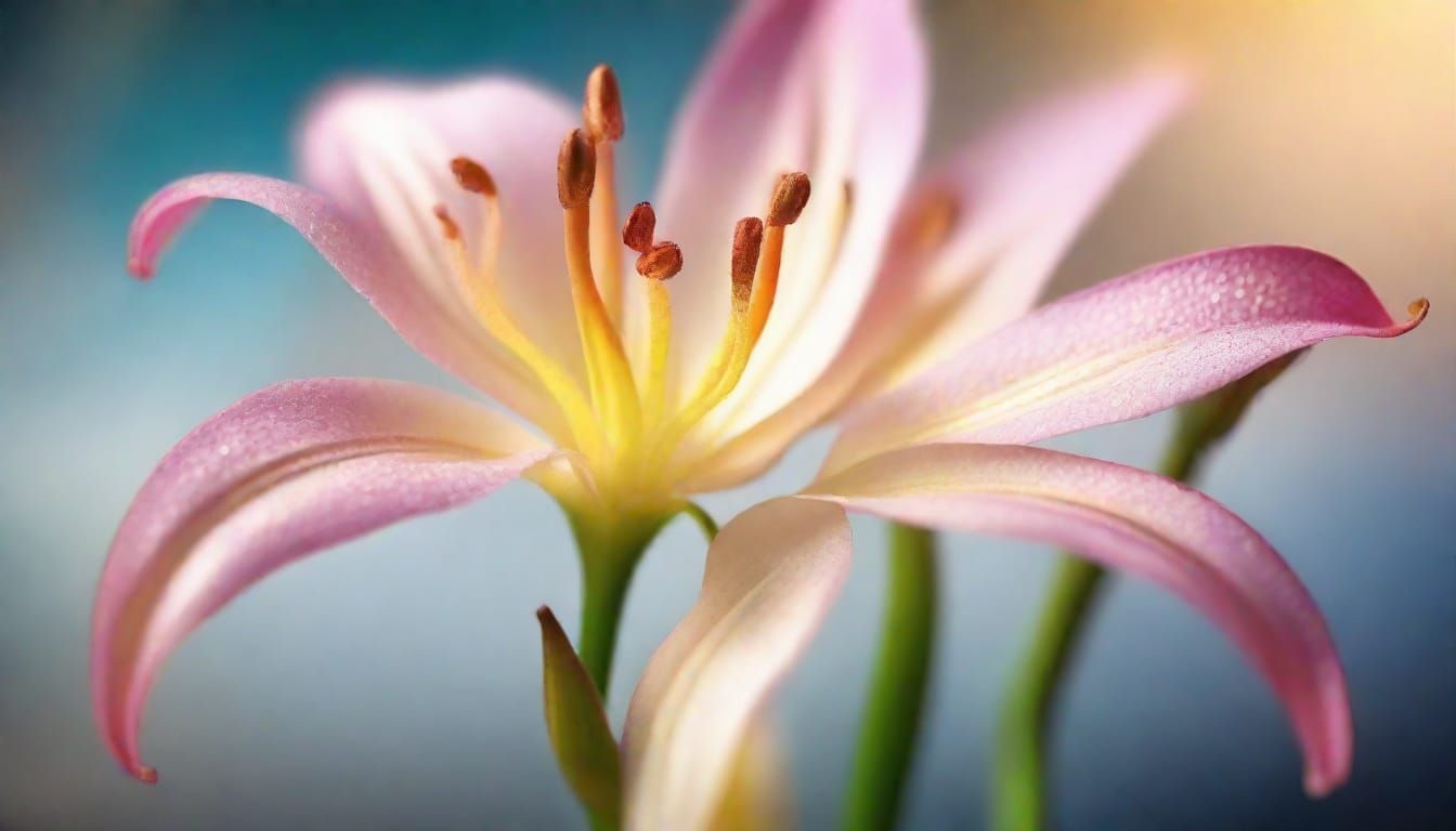 Frozen Lily in Alcohol Ink Style: Macro Photography