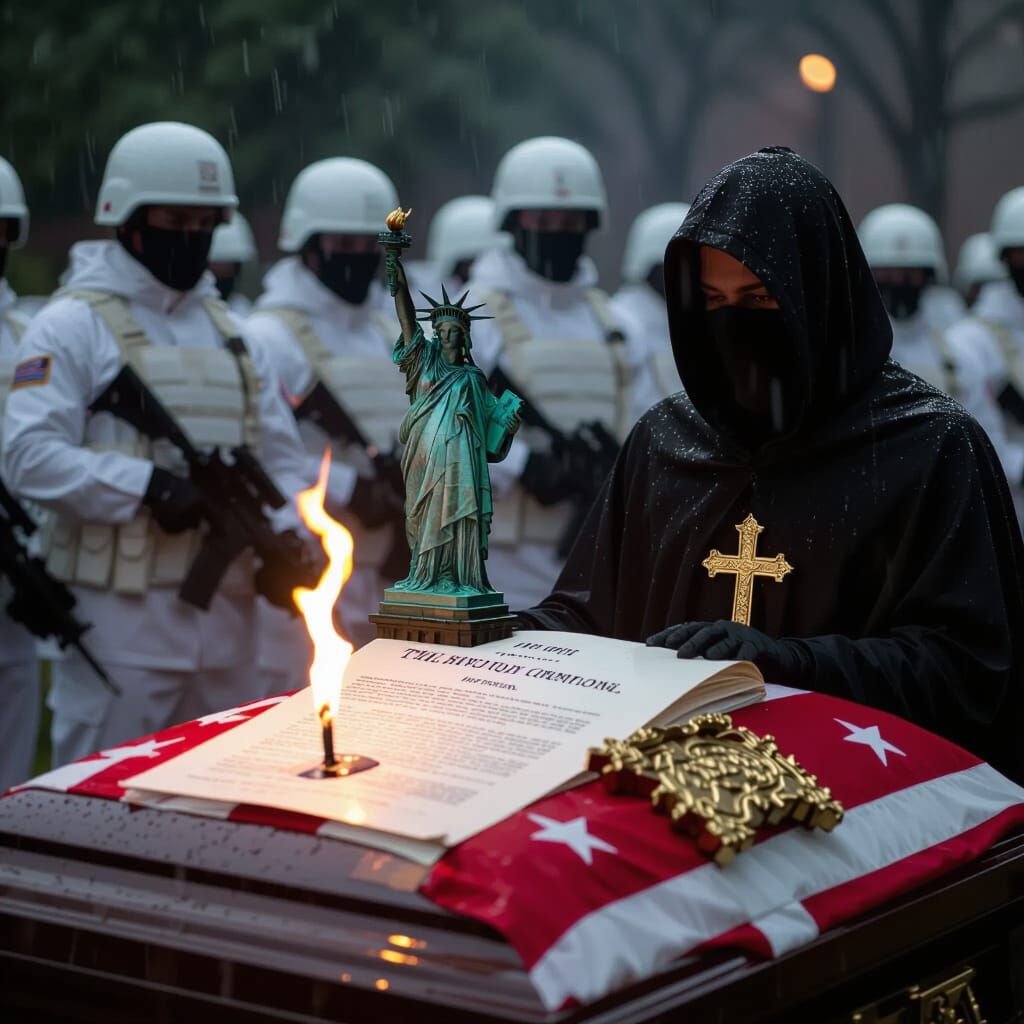 Solemn Military Funeral with Symbolic Fire