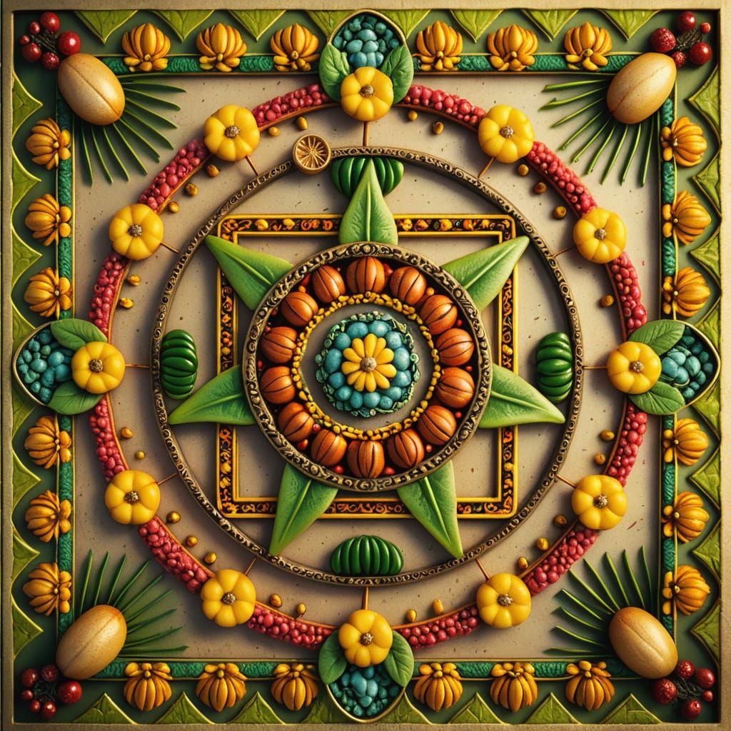 Whimsical Macro Mandala in Cinematic Style