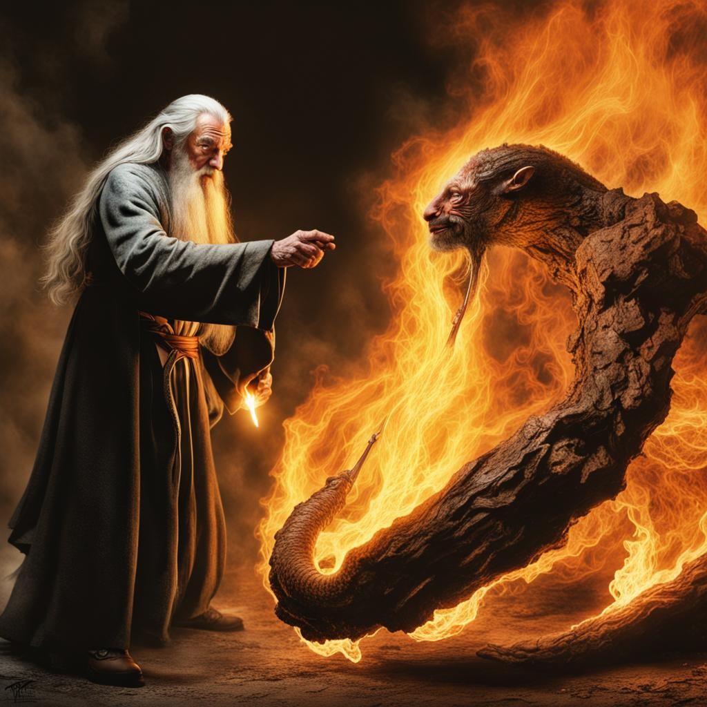 Gandalf Confronts the Fiery Balrog