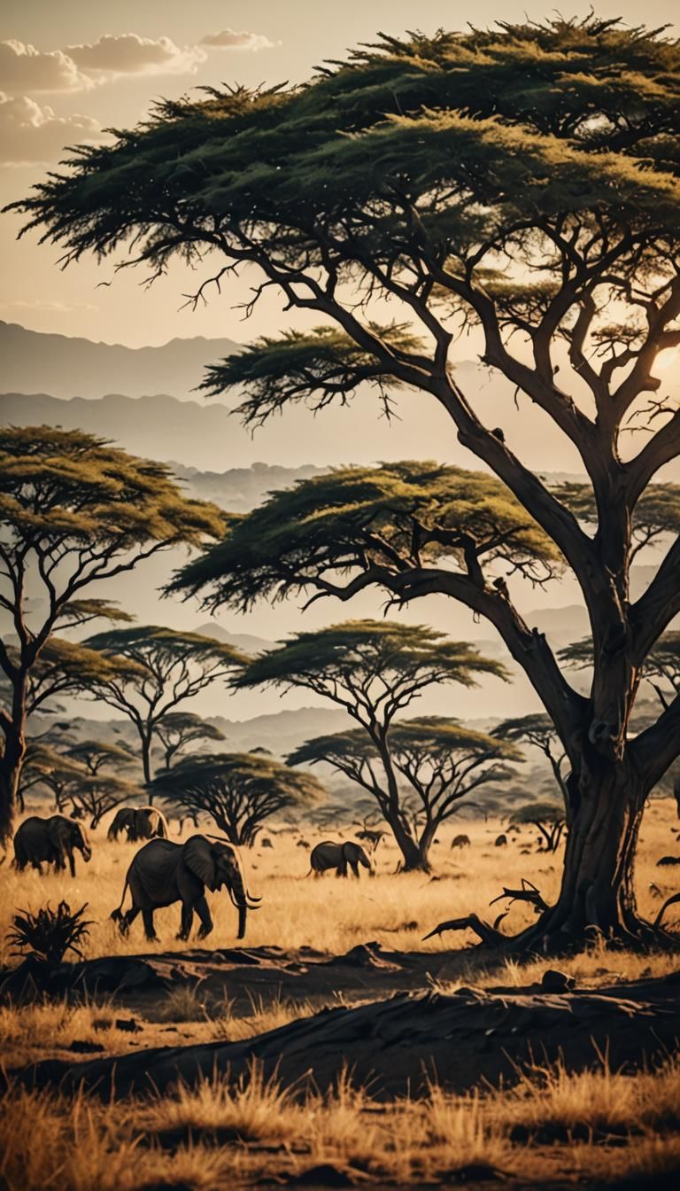 Dramatic African Savanna: Cinematic Film Still