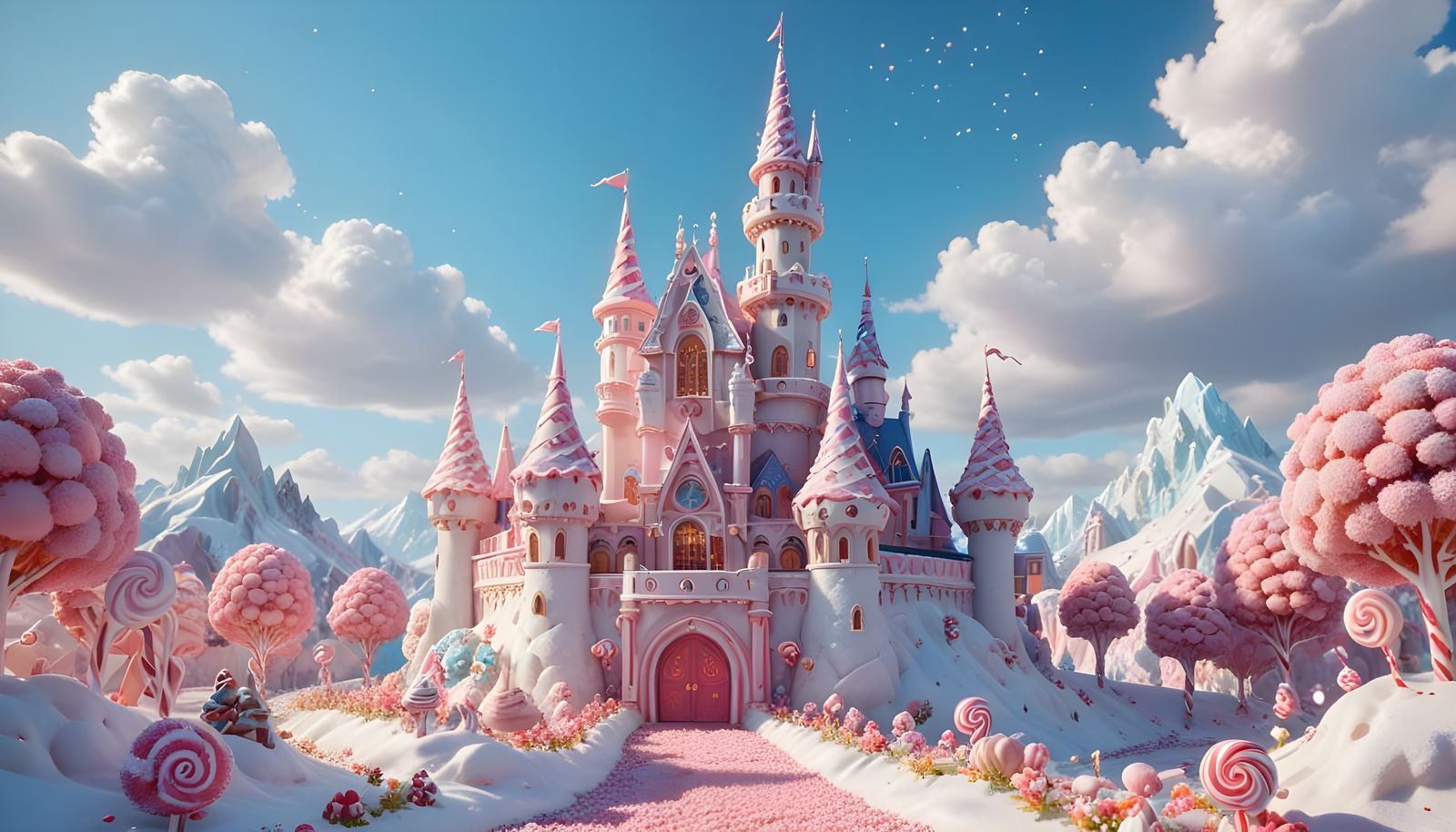 Fantasy Candy Castle in Candyland, Hyperdetailed