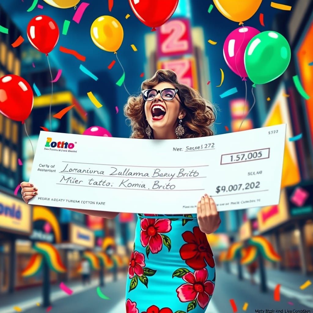 Vibrant Celebration of Good Fortune in Playful Art Style