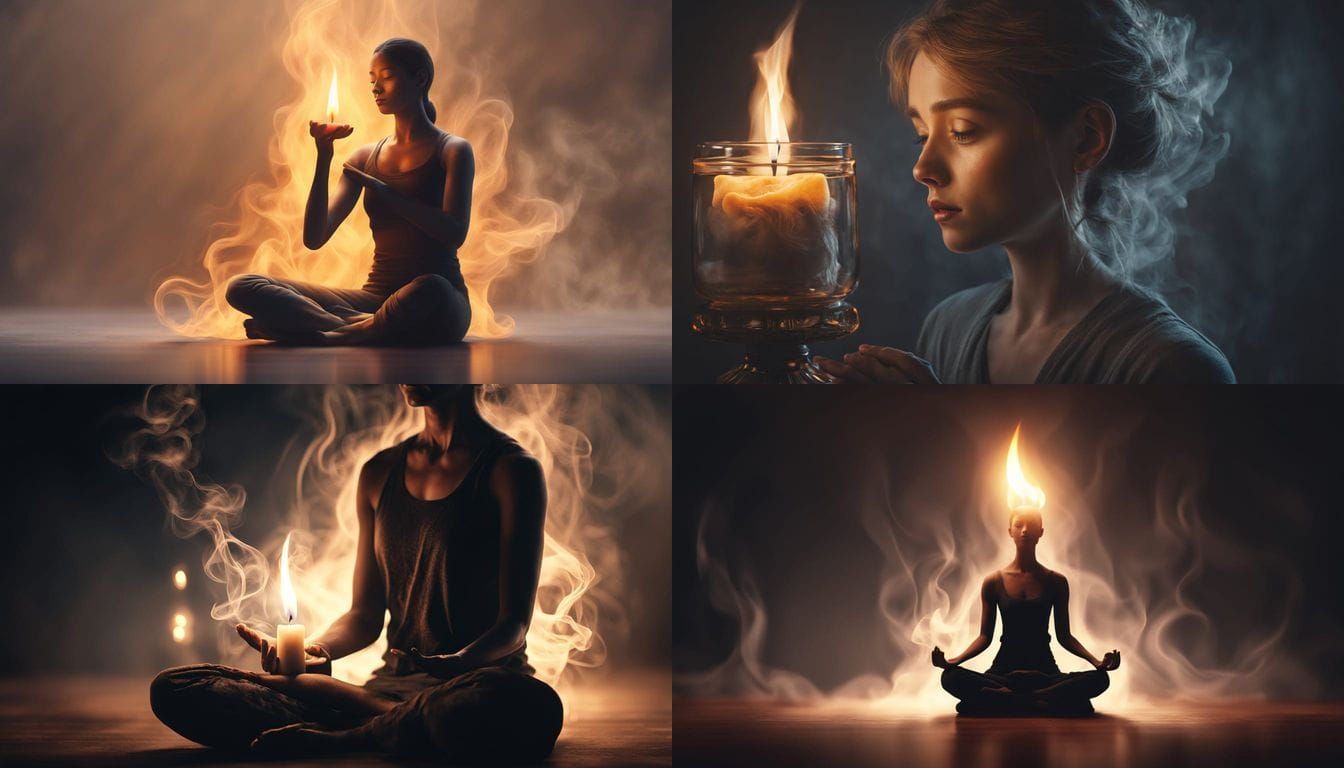Meditative Candlelight: Smoke Forms Yoga Pose